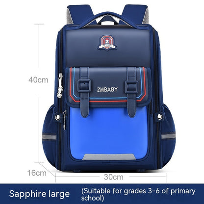One-piece Open Spine Protection Children's Schoolbag Lightweight