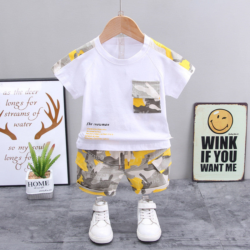 Boys' Casual Children's Children's Clothing Casual Short-sleeved Shorts (Available)
