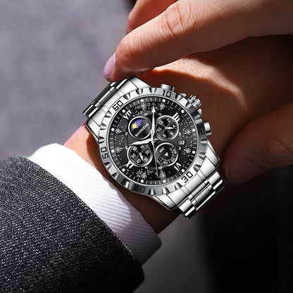 Automatic Non-mechanical Watch Steel Belt Waterproof Quartz Watch Men's Watch