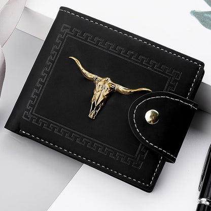 Men's Short Multiple Card Slots Zipper Personality Wallet