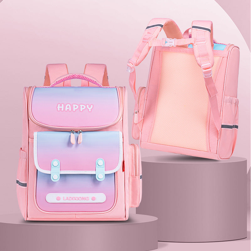 British Style Lightweight And Large Capacity Spine Protection Children's Schoolbag