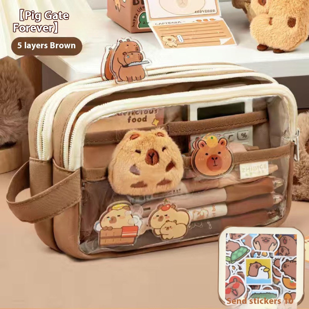 Capabala Large Capacity Transparent Stationery Pencil Case
