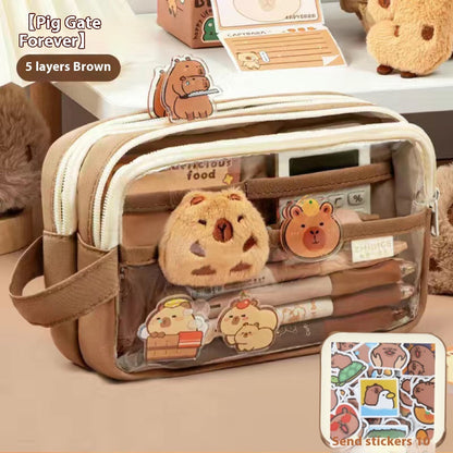 Capabala Large Capacity Transparent Stationery Pencil Case