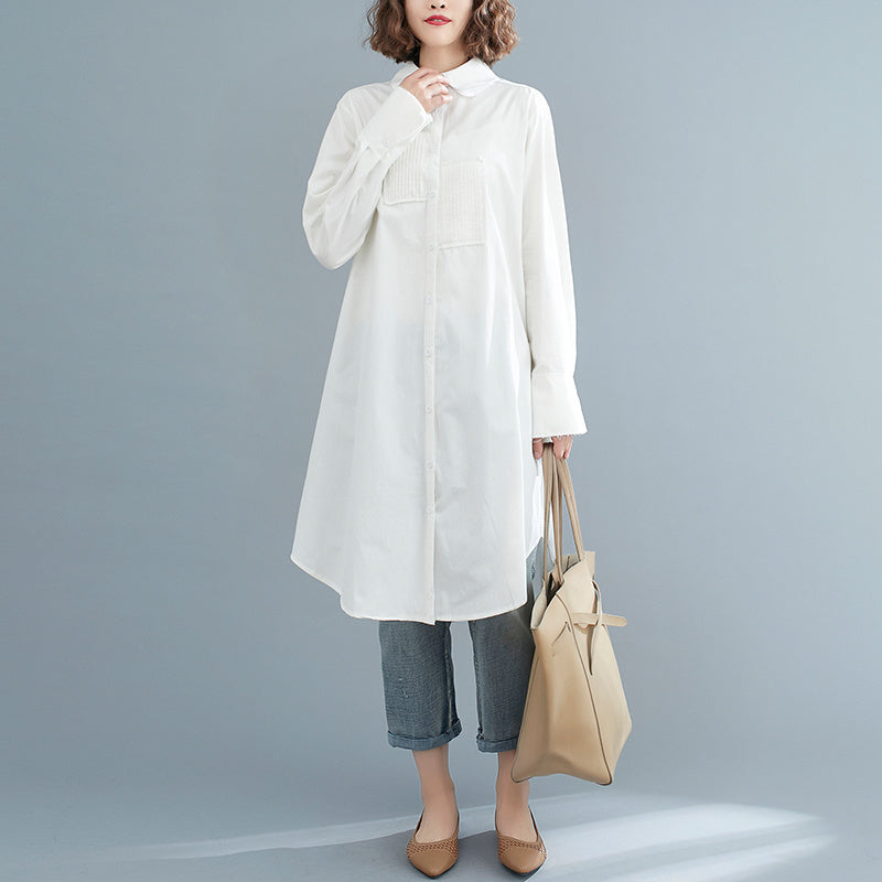 Literary Simple Long Sleeve Plus Size Women's Clothing