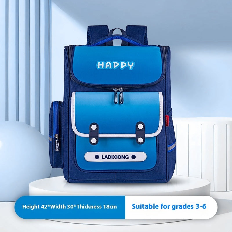 British Style Lightweight And Large Capacity Spine Protection Children's Schoolbag