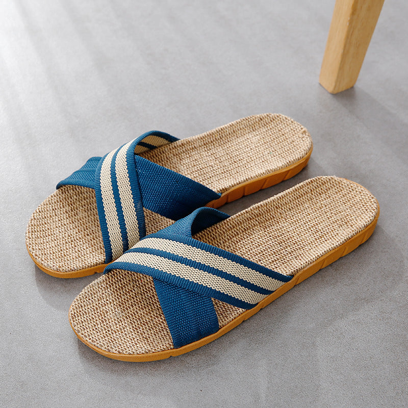 Linen Slippers Couple Indoor Platform Non-slip Non-stinky Feet (Available)