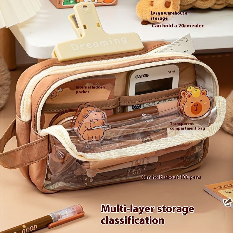Capabala Large Capacity Transparent Stationery Pencil Case