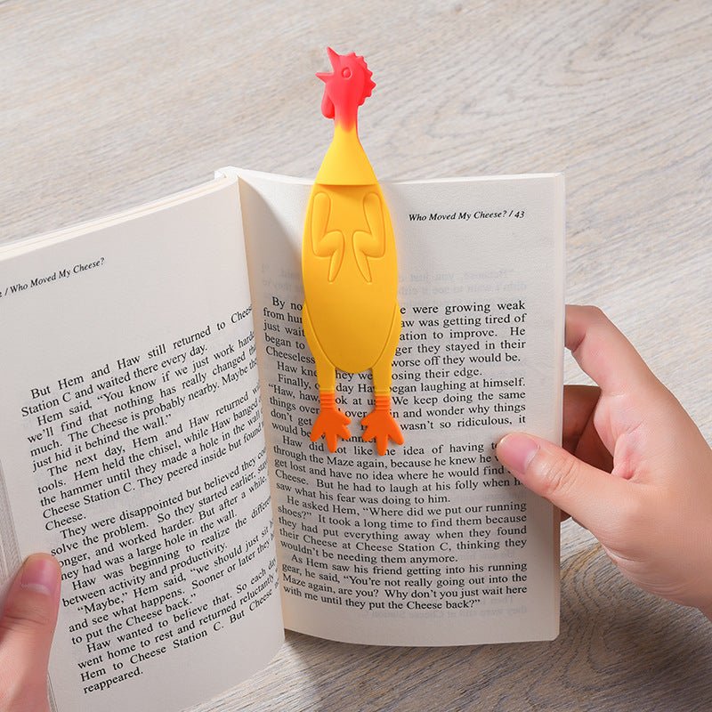 Creative Silicone Screaming Chicken Reading Bookmark (Available) - Mom & Kids