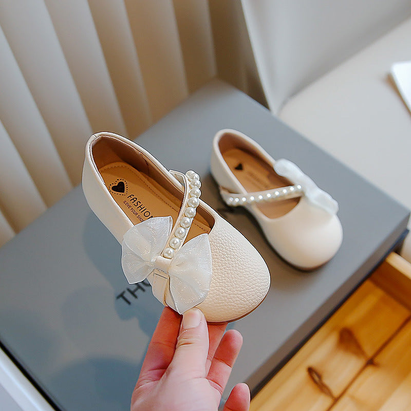 White Pearl Little Girl Baby Princess Shoes