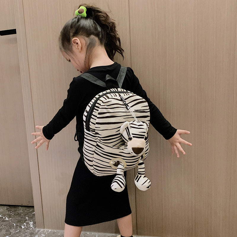 Cartoon Cute Plush Double Shoulders Kindergarten Backpack