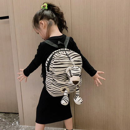 Cartoon Cute Plush Double Shoulders Kindergarten Backpack