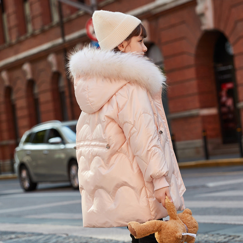 Girl's Down Coat Mid-length Thickened Coat