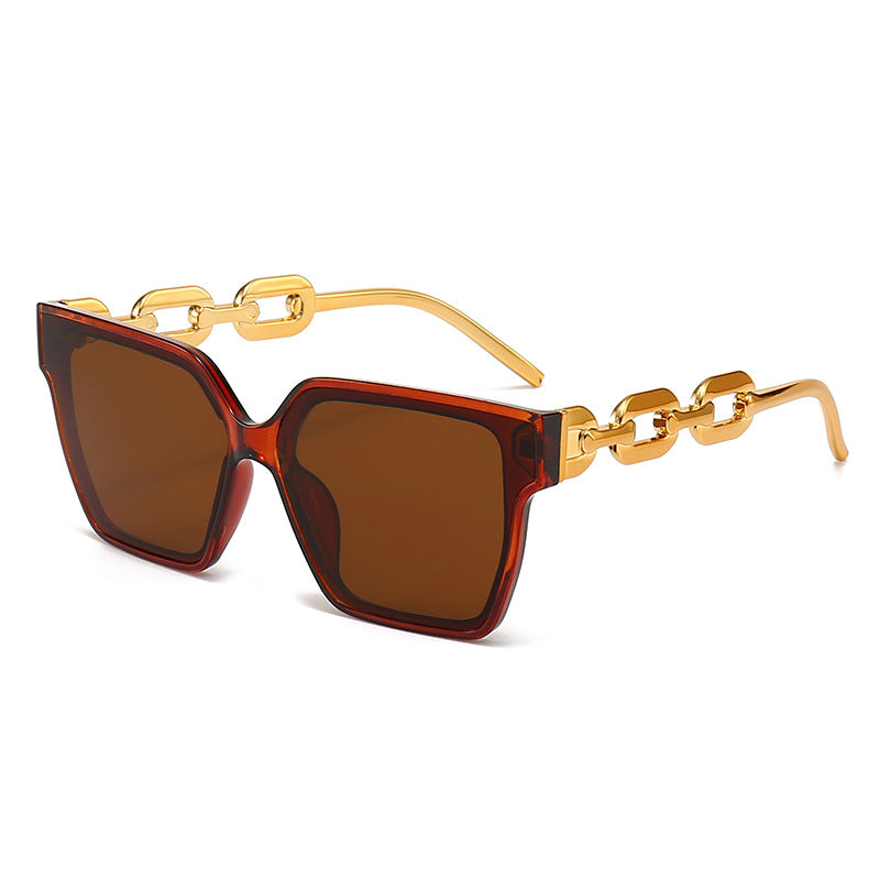 New Large Square Frame Men's And Women's Street Shot Fashion Sunglasses