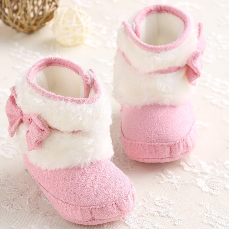 Baby Girl Soft Bottom Snow Plus Velvet Thermal Toddler Shoes
