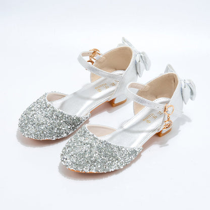Little Girl Crystal Shoes Dress Shoes Children High Heels   ( Available )