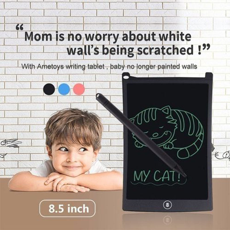 LCD Writing Tablet with pressure-sensitive screen, stylus, erase button, and screen lock for kids' drawing, writing, and learning