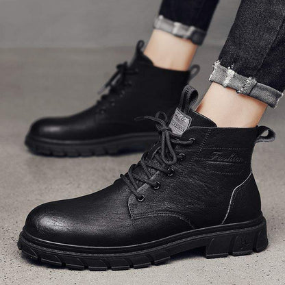 Men's Shoes British Style Tooling Leather Boots