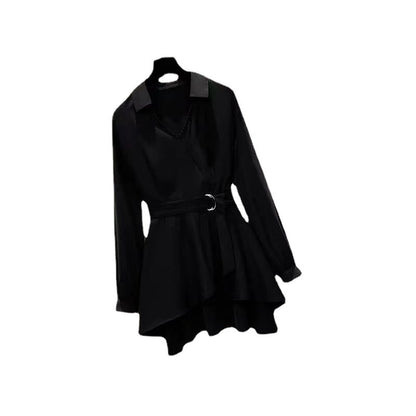 Large Size Women's Clothing Fashionable Fitted Waist Figure Flattering Shirt