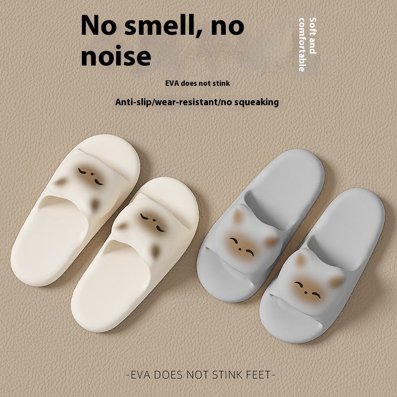 Cartoon Kitten Women's Soft Bottom Non-slip Eva Slippers  (Available)