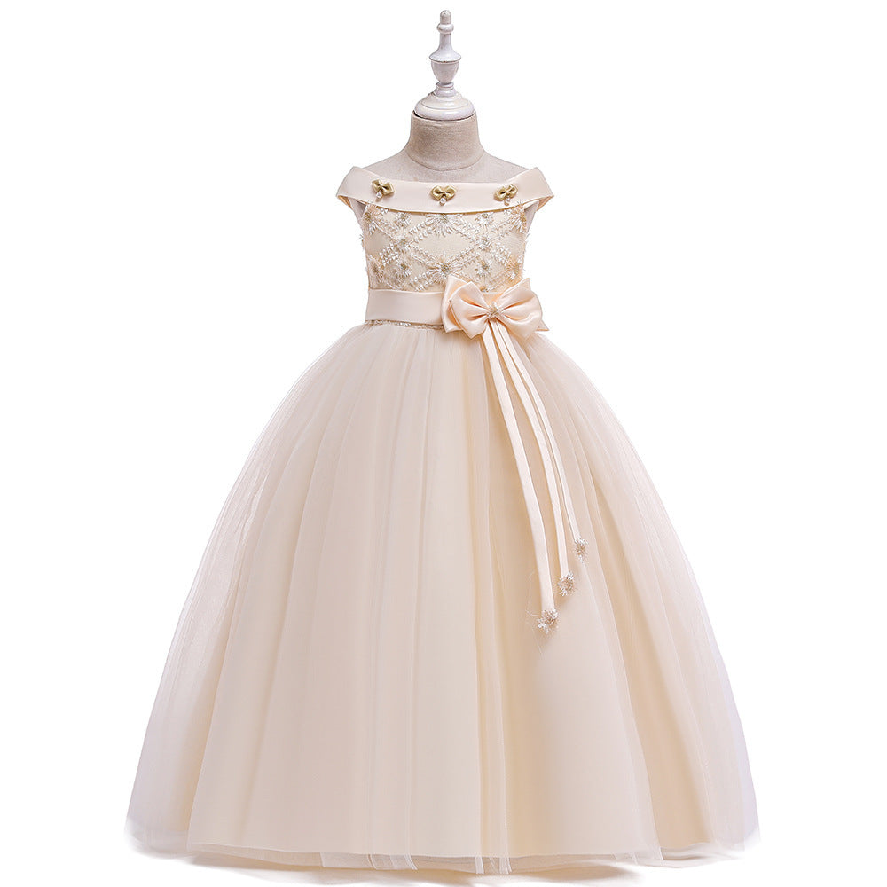 European And American One Shoulder Girls Dress Skirt