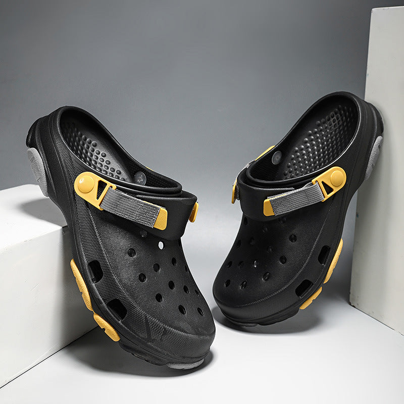 Men's Summer Wear Thick Bottom Increased Closed Toe Coros Slippers