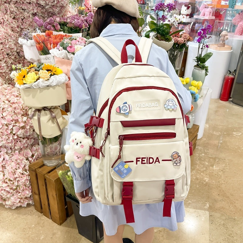 Elegant Mori Leisure Backpack Large Capacity Early High School Student Schoolbag