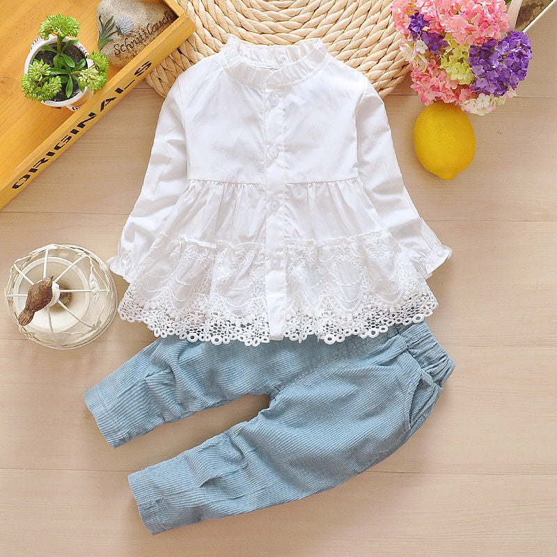 Infant Princess Dress Girls Cotton Three Piece Suit