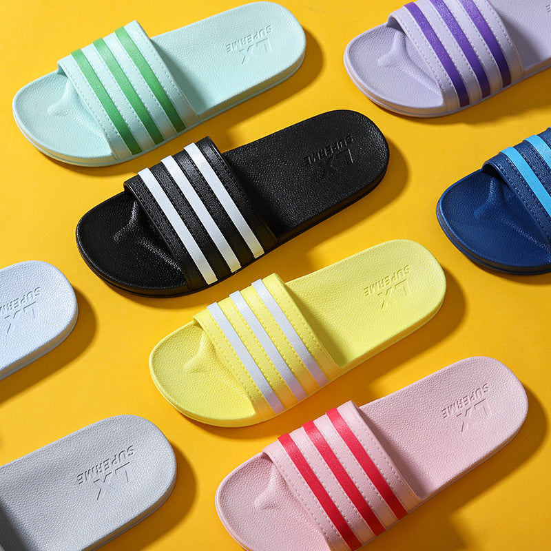 White Stripes Slippers For Women And Men Bathroom Slippers Home Shoes(Available)