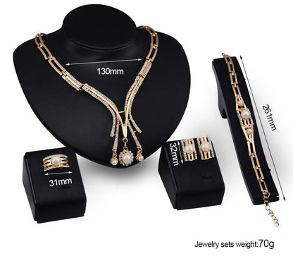 Personalized Fashion Jewelry Set Alloy Necklace Four-piece Set    (Available)