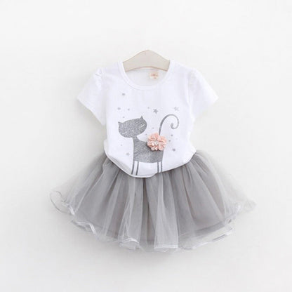 New Girls Clothes Two-piece Dress Solid Color