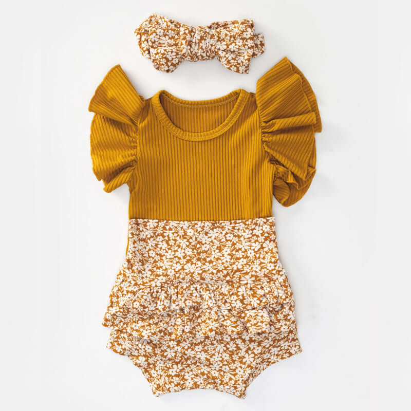Baby Girl Summer Romper Bangladesh Flounced Sleeve - Small China Town