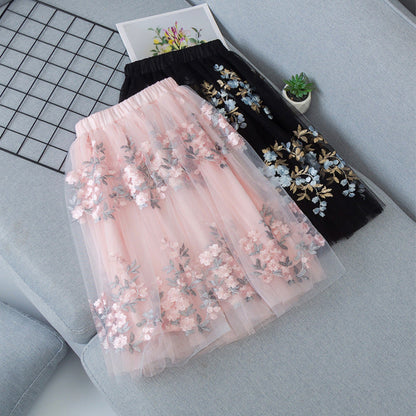 Girls Casual Mesh Floral Tutu Skirt (Available)