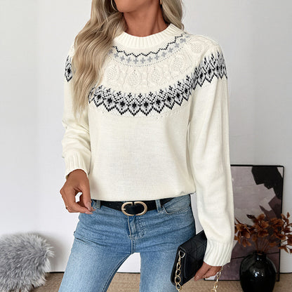 Loose Inner Wear Pullover Long Sleeve Round Neck Lift Sweaters Women's Clothing