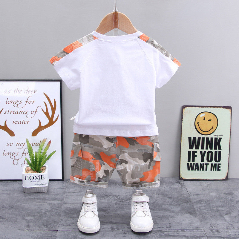 Boys' Casual Children's Children's Clothing Casual Short-sleeved Shorts (Available)