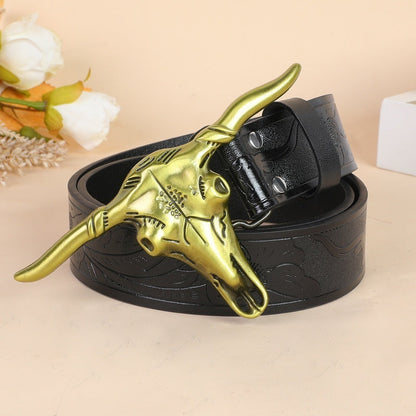 Belt Cow Head Buckle Men  (Available)