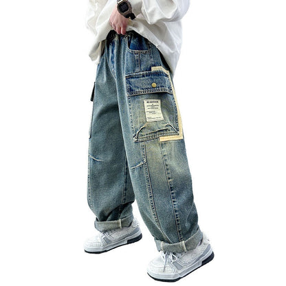 Children's Wear Boys Spring Clothing Pants Straight  (Available)