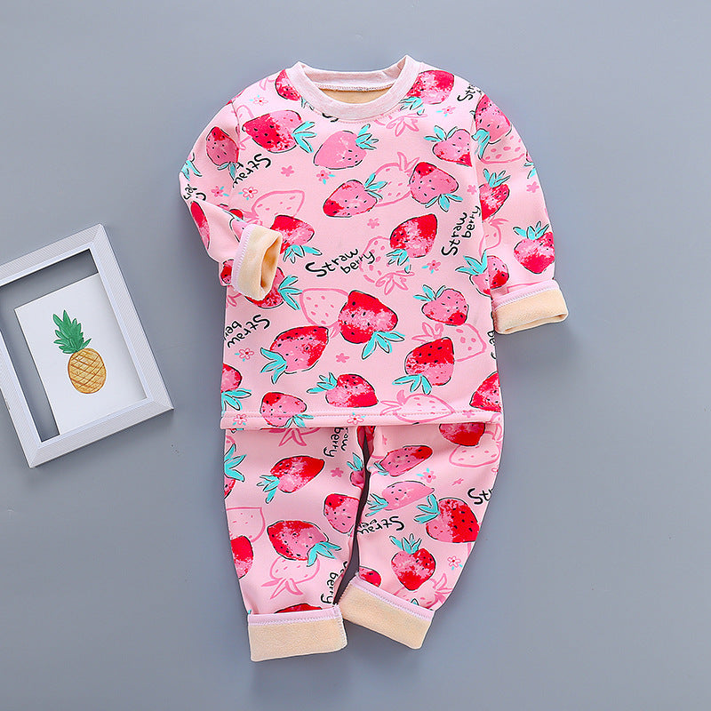 Thickened Thermal Underwear For Boys And Girls Autumn And Winter Baby Autumn Clothes
