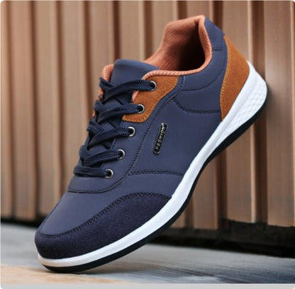 Fashion Light Sports Casual Men Shoes Autumn New Lace-Up Shoes Microfiber Leather Casual Shoes FLats Sneakers - Mom & Kids