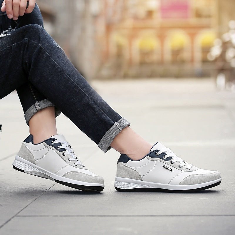 Fashion Light Sports Casual Men Shoes Autumn New Lace-Up Shoes Microfiber Leather Casual Shoes FLats Sneakers - Mom & Kids