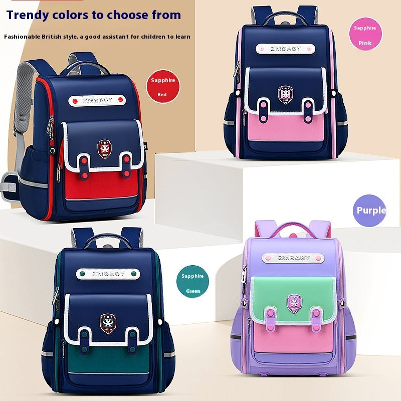 New Sesame Baby Primary School Schoolbag Grade 1-3-6 British Style Boys' Schoolbag Lightweight Girls Backpack