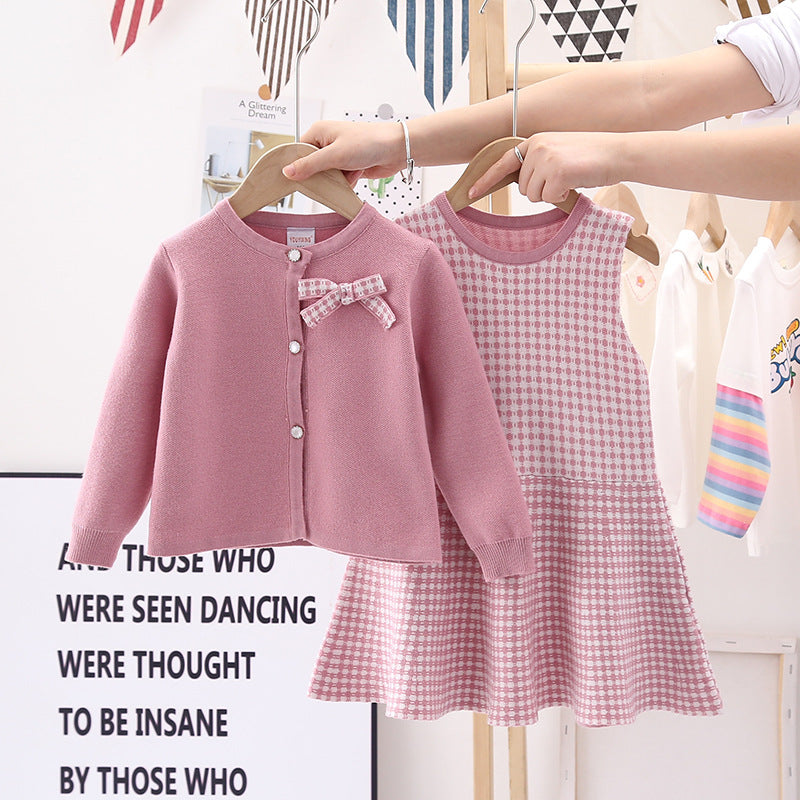 Jacket Vest Autumn Winter Girls Vest Skirt
