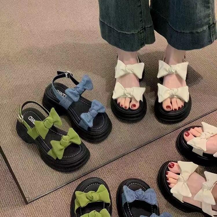 Women's Korean-style Bow Platform Sandals