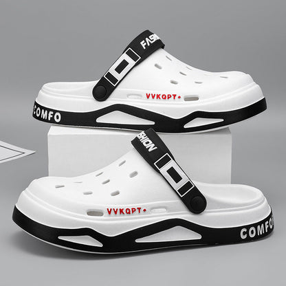 Sandals Summer Breathable Closed Toe Men's Slippers Dual-use Beach Shoes