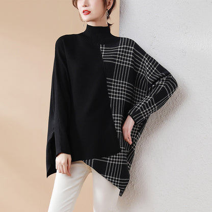Polyester Women's Batwing Sleeve Mid-length Sweater