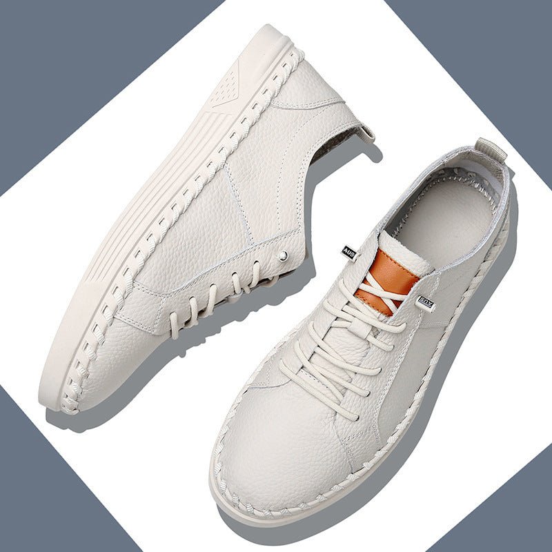 First Layer Soft Cowhide Men's Sneakers Breathable Sweat Absorbing - Mom & Kids