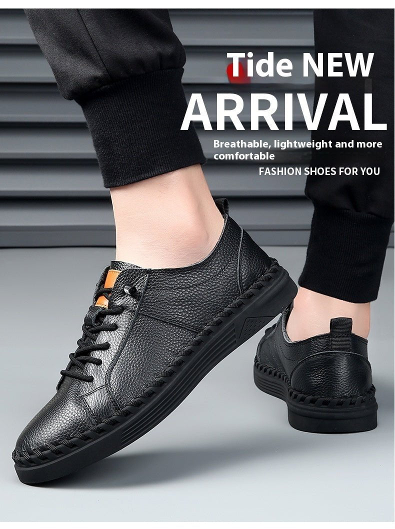 First Layer Soft Cowhide Men's Sneakers Breathable Sweat Absorbing - Mom & Kids
