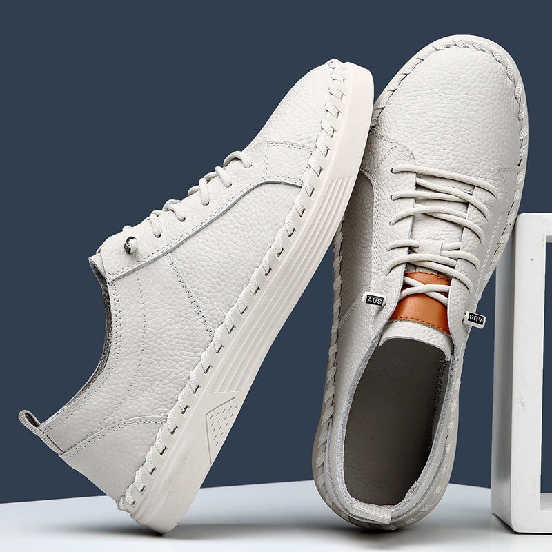 First Layer Soft Cowhide Men's Sneakers Breathable Sweat Absorbing - Mom & Kids