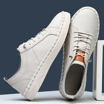 First Layer Soft Cowhide Men's Sneakers Breathable Sweat Absorbing - Mom & Kids