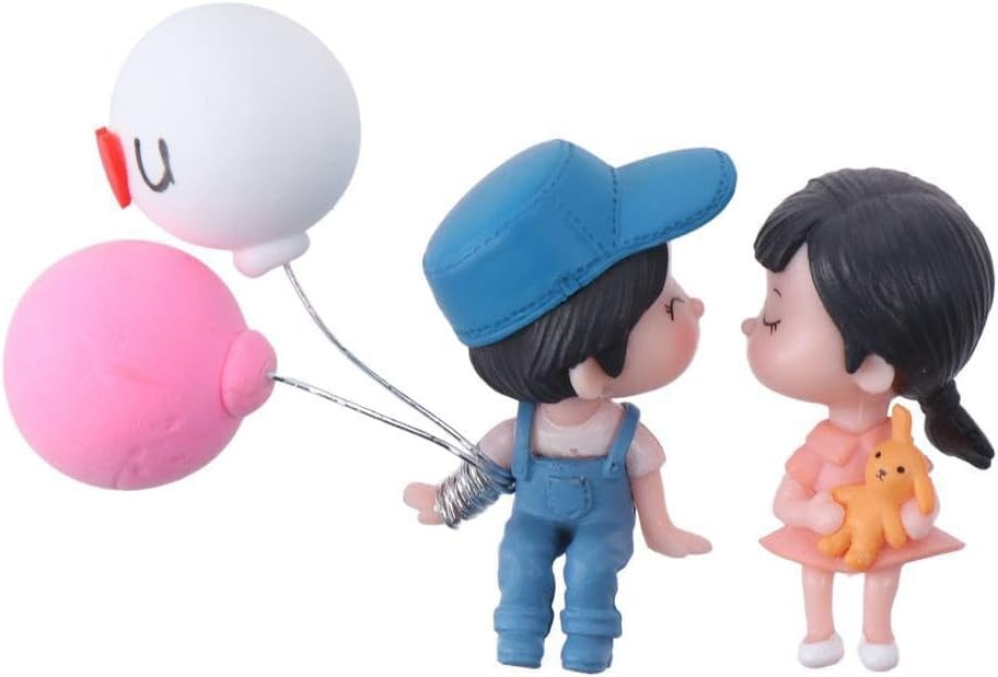 2pcs Cartoon Character Air Balloon Car Dashboard Decor, Resin Car Interior Ornament with Cute Couple Design, Perfect Gift for Couples and Friends, Car Accessory | Playful Design | Durable Plastic, Car Decorations