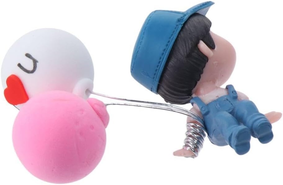 2pcs Cartoon Character Air Balloon Car Dashboard Decor, Resin Car Interior Ornament with Cute Couple Design, Perfect Gift for Couples and Friends, Car Accessory | Playful Design | Durable Plastic, Car Decorations